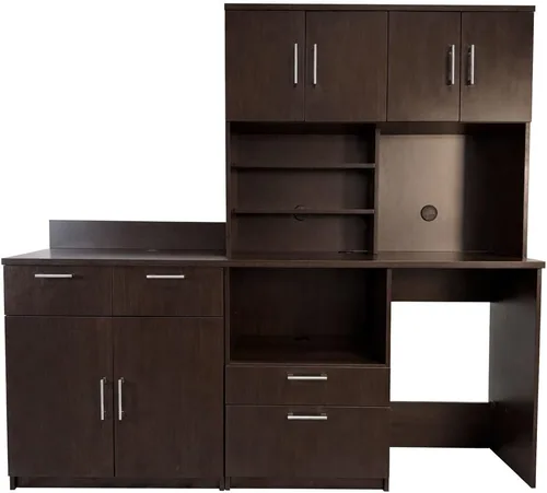 Vista 7 de BREAKtime Gabinete de estación de café con mini nevera y espacio para microondas, cocina comercial para sala de descanso, totalmente montado, 48