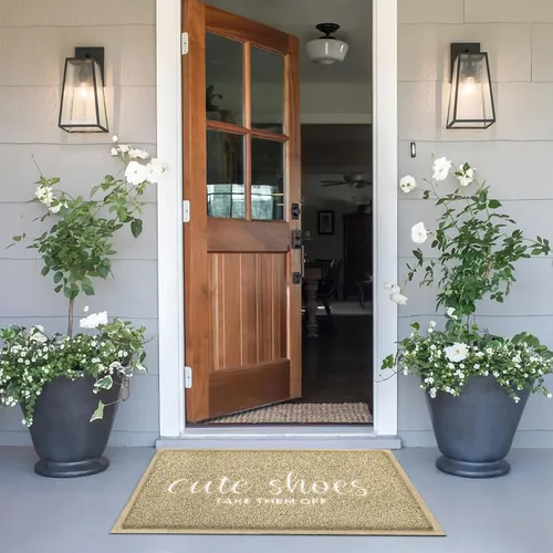 Vista 2 de AOAOPQ Tapetes para puertas exteriores para entrada de casa, tapetes de perfil bajo para puertas exteriores, fáciles de limpiar, para baño