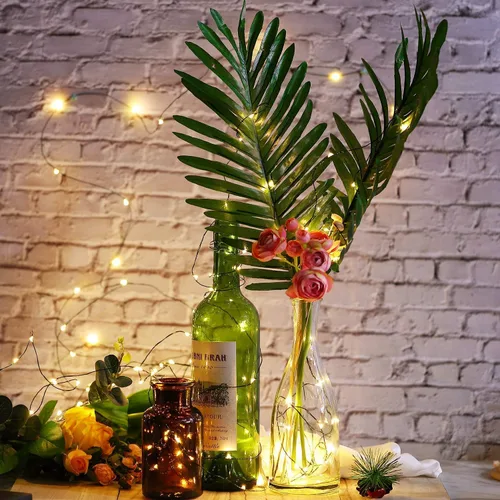 Vista 3 de Luces estrelladas que funcionan con pilas, 50 micro LED de 18 pies, blanco cálido, impermeable, árbol de Navidad, corona, boda de bricolaje