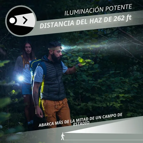 Vista 4 de Energizer Linterna frontal LED PRO (paquete de 2), linternas frontales resistentes al agua IPX4, linterna frontal de alto rendimiento