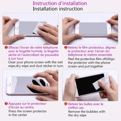 Vista 9 de Protector de pantalla anti azul para iPhone 5/5s/5c, 2.5D Edge 9H Película protectora de vidrio templado para iPhone SE (2016)-4