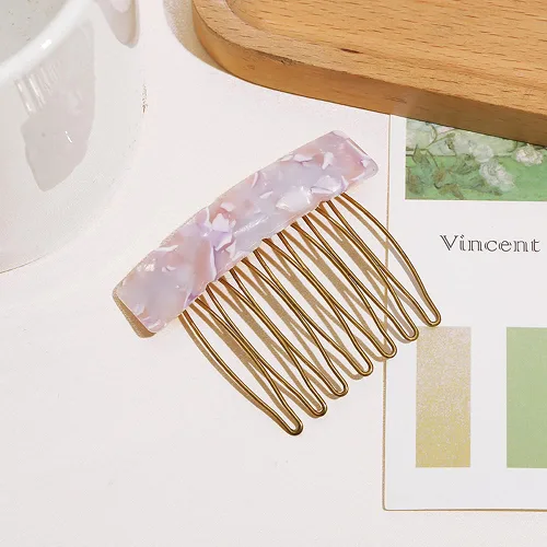 Vista 2 de 6 peines de acetato exquisitos para el cabello, pequeños de siete dientes, flequillo decorativo para el cabello, accesorios de estilo de moda