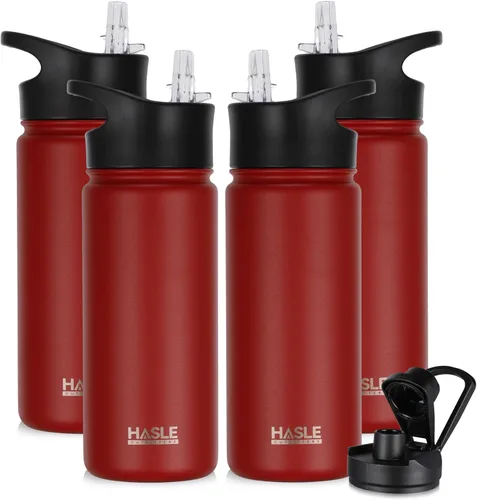 Vista 36 de HASLE OUTFITTERS Botella de agua aislada de 16 onzas para niños, botella de agua de acero inoxidable de doble pared al vacío, a prueba de fugas