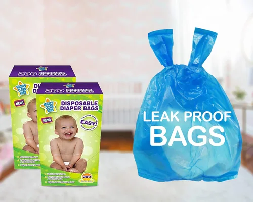 Vista 2 de Mighty Clean Bolsas de pañales desechables para bebés con aroma a polvo ligero, 300