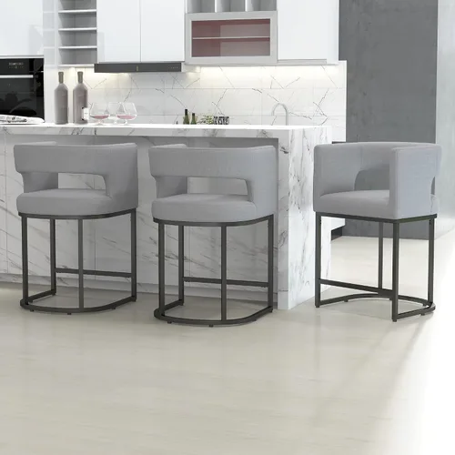 Vista 14 de ABET 26" Linen Counter Height Bar Stools Set of 1 for Kitchen Island, Brown