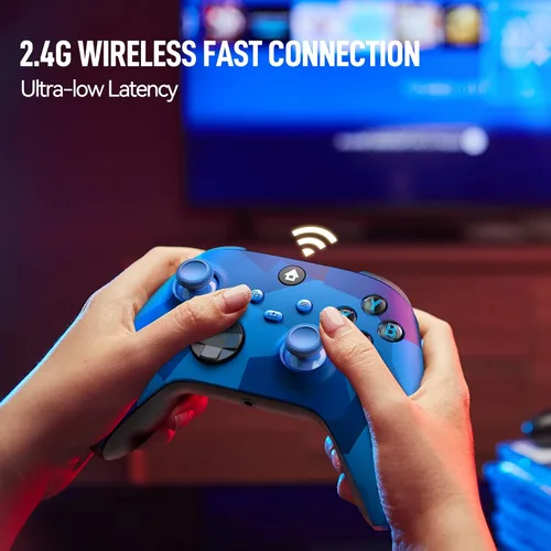 Vista 5 de VidPPluing Controlador Xbox compatible con Xbox One, Xbox Series XS, Xbox One XS y PC, controlador inalámbrico de 2.4 GHZ con conector