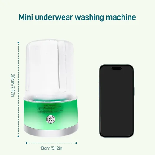 Vista 3 de Lavadora de ropa interior Mini lavadora portátil recargable de 1L con limpieza profunda de ropa interior, ropa pequeña de bebé, calcetines