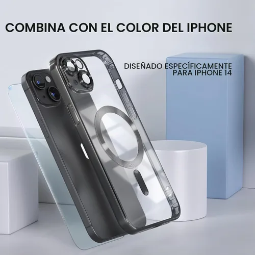Vista 7 de Misea Funda magnética para iPhone 14 compatible con MagSafe color negro