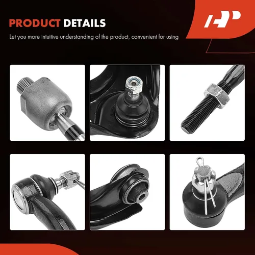 Vista 7 de A-Premium Juego de 6, brazo de control superior delantero, extremo de barra de acoplamiento interior y exterior, compatible con Ford Fusion