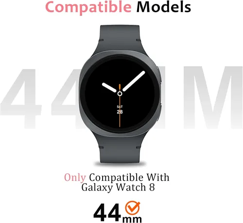Vista 6 de Amizee Funda de metal compatible con Samsung Galaxy Watch 8 de 1.732 pulgadas con cubierta trasera, funda protectora resistente para Galaxy Watch 8