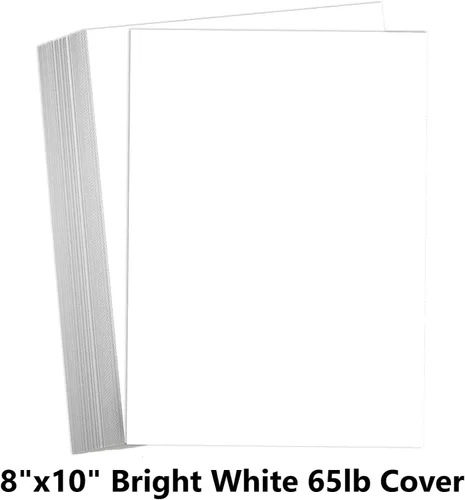 Vista 2 de Hamilco Cartulina blanca - Cartulina blanca - Cartulina en blanco de 8 x 10 pulgadas, 65 libras, paquete de 50 (brillante)