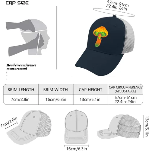 Vista 4 de devor Baseball Caps Magic Mushrooms Baseball Caps, Funny Dad Hats for Women