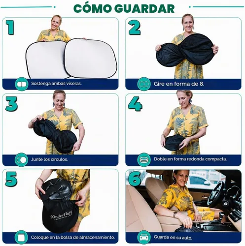 Vista 4 de Parasol para parabrisas, certificado 99.87% UVB y 99.02% protección UVA para automóvil