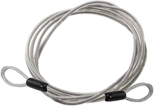 Vista 9 de WANLIAN Cable de acero de seguridad, cable de bloqueo, cable de bloqueo flexible de acero trenzado de doble bucle, plateado, 78.7 in de largo