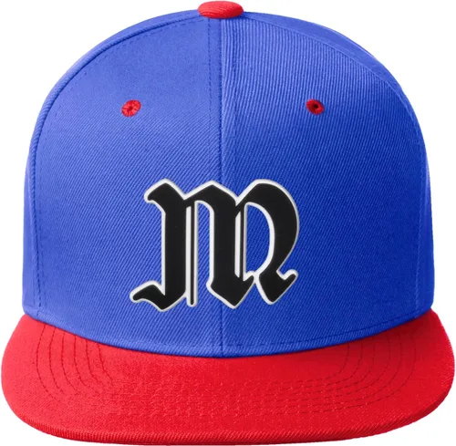 Vista 440 de Daxton Gorra clásica con visera de billete plano con letras del alfabeto inglés antiguo de la A a la Z
