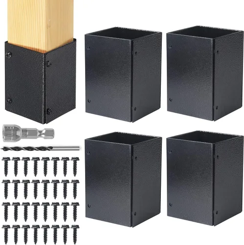 Vista 12 de Protector de poste ajustable de acero inoxidable (rango de 3.3 a 6 pulgadas), protege los buzones y vallas de madera de la cortadora de césped