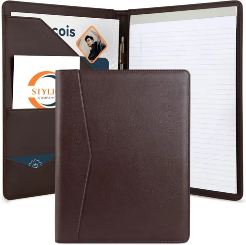 Vista 16 de STYLIO - Padfolio, carpeta organizadora de portafolio p/currículum/entrevista, documento legal, tarjeta comercial, bloc de notas tamaño carta Negro