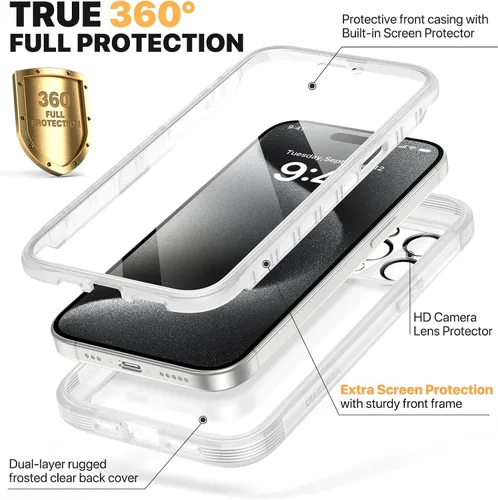 Vista 70 de DIACLARA - Funda transparente compatible con iPhone XR 6.1 pulgadas 2018