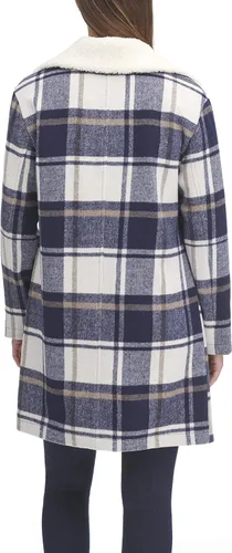 Vista 2 de Levis Abrigo superior con cuello Sherpa de mezcla de lana para mujer Rojo