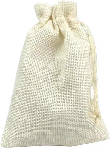 Vista 40 de Palmhomee Paquete de 20 bolsas de regalo de arpillera con cordón, bolsas de joyería de lino, bolsas de yute de boda para joyas y bolsas