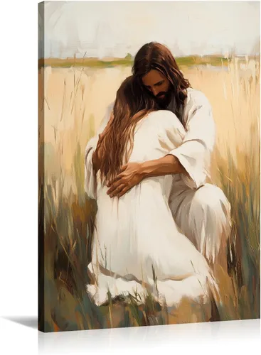 Vista 9 de Arte de pared de Jesús y cardenal, decoración de Cristo, cuadro enmarcado de Dios, pintura cristiana, inspiración religiosa, impresiones en lienzo