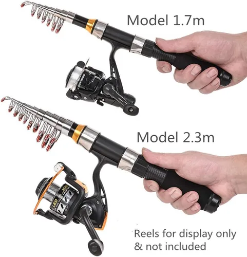 Vista 7 de Toasis Pesca Spinning Baitcast Rod Telescópica Pesca Caña 7 Modelos