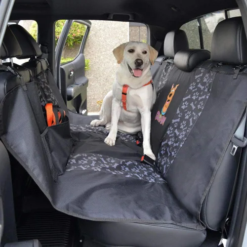Vista 6 de Scooby Doo - Fundas de asiento de automóvil impermeables para perros, paquete de 2 asientos delanteros, protector de asiento delantero Oxford negro