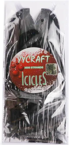 Vista 5 de YYCRAFT Icicles Tinsel 3000 Strand, Negro
