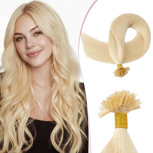 Vista 16 de SEGO Extensiones de cabello humano real con punta K, extensiones de cabello humano real, con punta en U, sin costuras, previamente adheridas