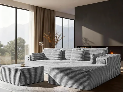 Vista 131 de Sofá modular de gran tamaño de 108 pulgadas, cómodo sofá deshuesado en forma de U para sala de estar, asientos extra profundos, sin montaje, sofá