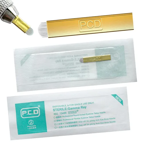 Vista 10 de S12 30 agujas de microblading para cejas con 0.008 in de diámetro, agujas de tatuaje manual de cejas de maquillaje permanente, hojas de microblading