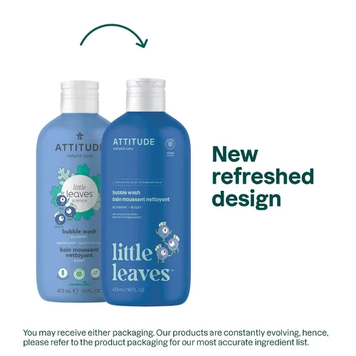 Vista 2 de ATTITUDE Bubble Wash para niños, champú para el cabello y jabón corporal, verificado por EWG, a base de plantas y minerales, vegano, arándano, 16