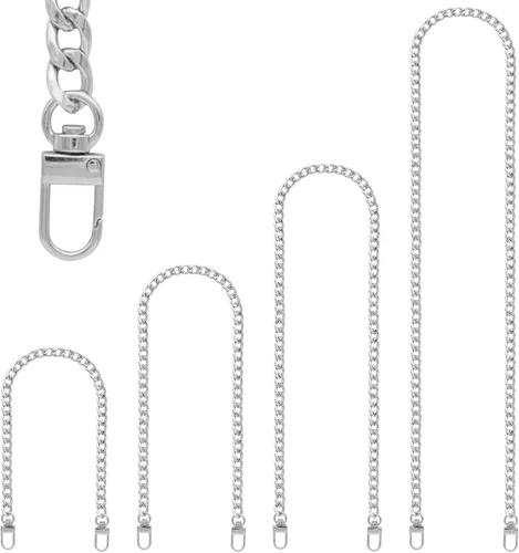 Vista 13 de RAPUDA Correa de cadena para bolso, 4 piezas de diferentes tamaños, correas de cadena para bolso, correas de cadena de metal para bricolaje de Negro