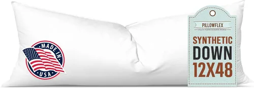 Vista 48 de Pillowflex Juego de 2 rellenos de almohada sintéticos de plumón alternativo para fundas (12 x 24 pulgadas)