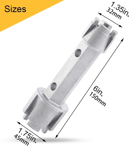 Vista 6 de Llave desagüe de bañera Hanpex - De doble extremo para desagües de baño y ducha, espárragos de inodoro - Aluminio resistente