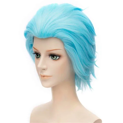 Vista 14 de Peluca corta de pelo sintético para hombre, color naranja