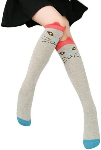Vista 3 de Cute Tube Socks, Girls Knee Socks, Fun Socks For Girls or Teens, cute animal socks Fox Cat Deer Fawn Bear