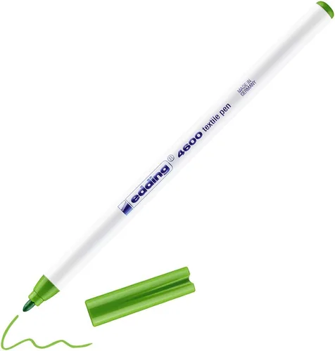 Vista 3 de edding 4600 Bolígrafo textil – Verde pálido – 1 bolígrafo – Punta redonda de 0.039 in – Bolígrafos de tela permanente para dibujar en textiles