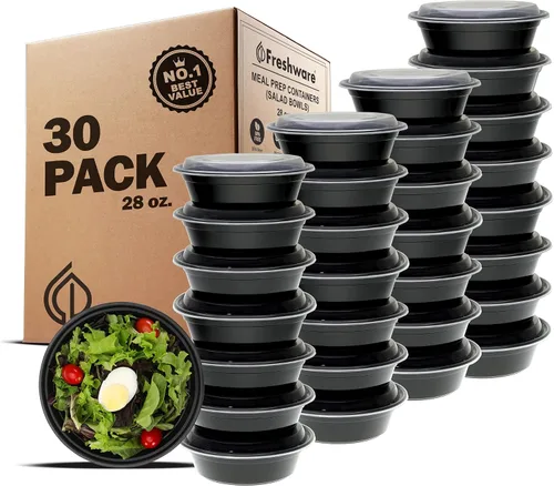 Vista 11 de Freshware - Contenedores de preparación de comida [15 unidades] con 1 compartimento para almacenar comida, con tapas, caja Bento, libre de bisfenol