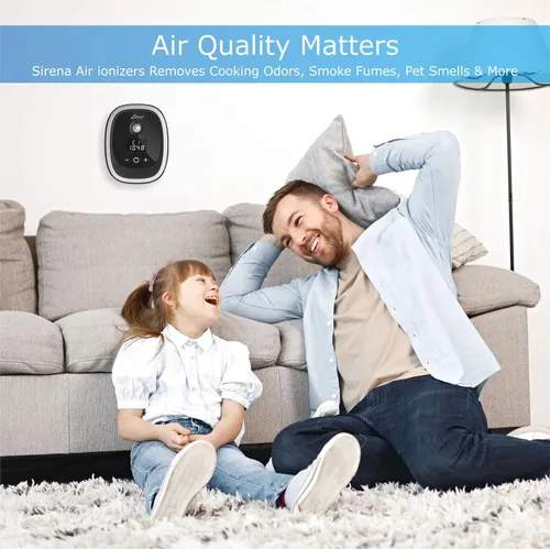 Vista 7 de Sirena Ionizadores de aire para sistema de filtración de iones negativos para el hogar, ambientador silencioso para dormitorio, cocina, elimina