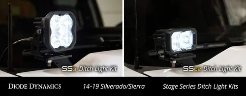 Vista 6 de Kit de luz de cuneta retroiluminada Diode Dynamics Serie Stage compatible con Chevrolet Silverado 1500 2014-2019, C2 1.0 Sport Combo Amarillo