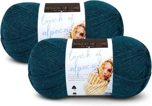Vista 14 de Lion Brand Yarn Hilo Touch of Alpaca (1 madeja), color negro