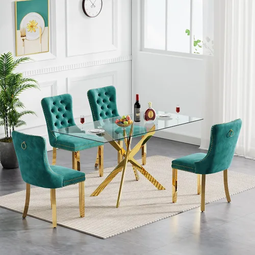 Vista 36 de Juego de mesa de comedor de cristal plateado moderno de 47 pulgadas para 2, juego de mesa de comedor de cocina redonda de 3 piezas con patas
