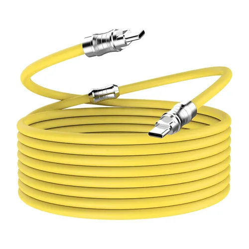 Vista 10 de WLGQ Geek - Cable de carga universal USB C a C de estilo industrial hecho a mano, material de silicona líquida agradable a la piel, cable de carga