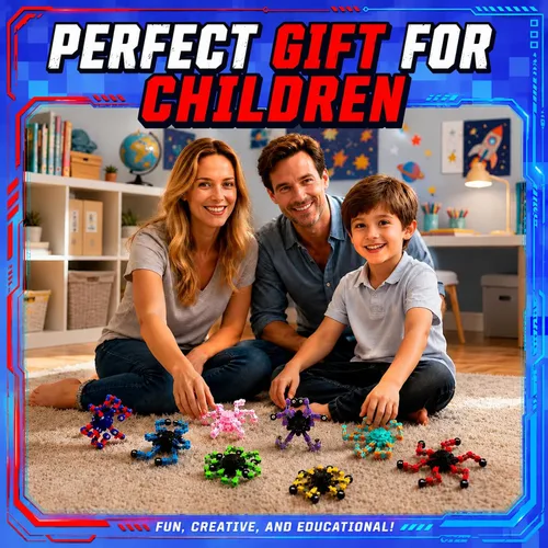 Vista 5 de 9 piezas transformables Fidget Spinners, cadena deformable sensorial Fidget DIY Robot Spinner Sensory para niños, juguetes Fidget para recuerdos