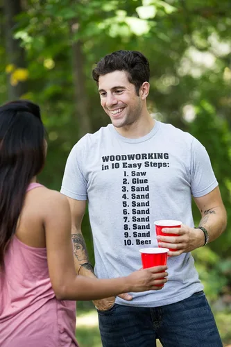 Vista 5 de 10 sencillos pasos de la carpintería Divertida camiseta de humor para trabajar la madera