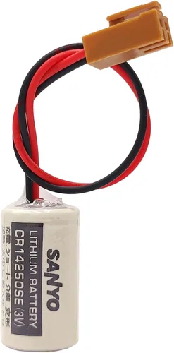 Vista 2 de Paquete de 5 baterías de litio CR14250SE (1/2AA 3V) para batería SANYO PLC con enchufe marrón