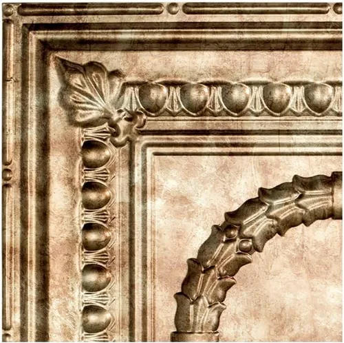 Vista 10 de FASÄDE Rosette - Panel de techo decorativo de vinilo adhesivo de 2 x 4 pies en bronce antiguo (paquete de 5)
