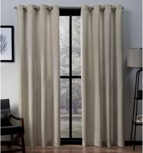 Vista 9 de Exclusive Home Curtains Virenze par de paneles de cortinas para ventanas de seda de imitación