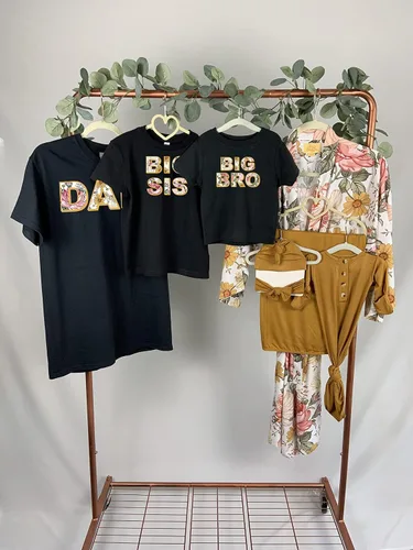 Vista 4 de DOB Baby Mommy and Me - Conjunto de bata, manta de envolver y moño para bebé, color miel, sombrero y lazo para bebé, niño o niña, XXL